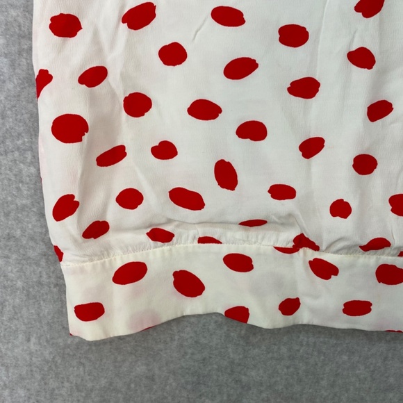 Vintage Size 10 Prophecy Petites Tank Side Tie White Red Polka Dot Lined Viscose - Picture 3 of 7